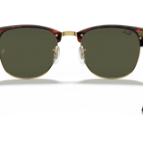 RAY-BAN Men's Clubmaster Classic Sunglasses (Mock Tortoise on Arista w/ G-15 Green)