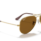 RAY-BAN Aviator Large Metal Mirror Sunglasses (Arista w/ Brown Polarized)