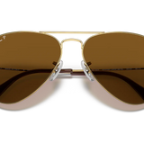 RAY-BAN Aviator Large Metal Mirror Sunglasses (Arista w/ Brown Polarized)