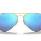 RAY-BAN Aviator Large Metal Mirror Sunglasses (Gold/Blue Flash Mirror)