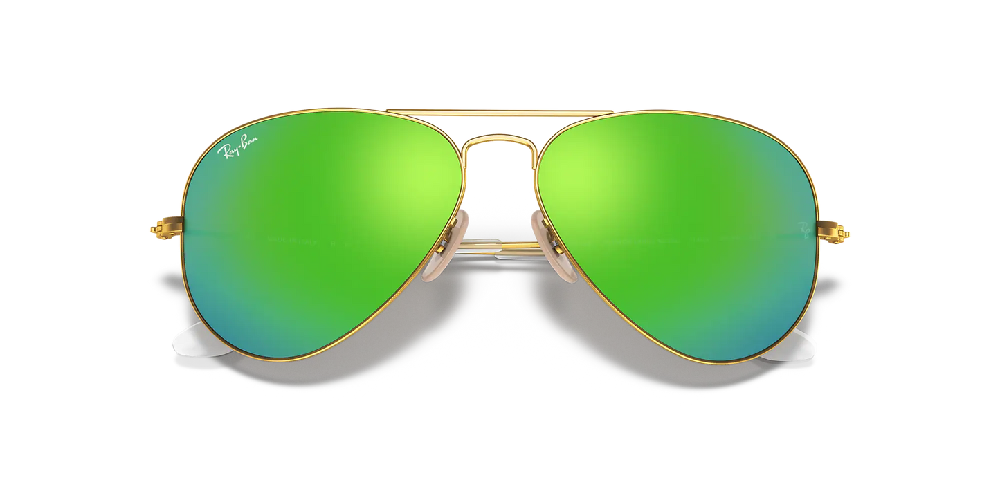 RAY-BAN Aviator Large Metal Sunglasses (Matte Arista/Green Mirror)