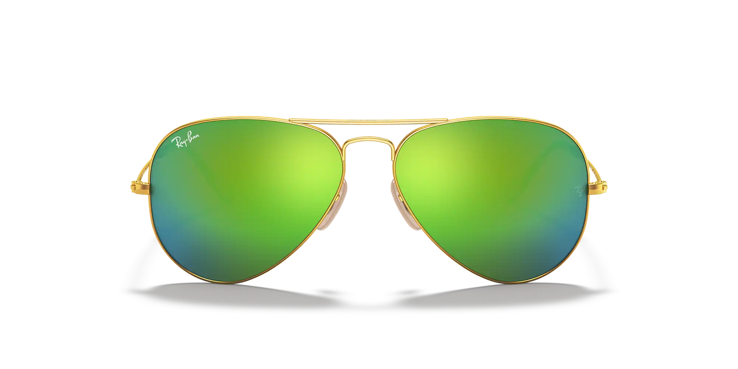 RAY-BAN Aviator Large Metal Sunglasses (Matte Arista/Green Mirror)