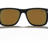 RAY-BAN Men's Justin Rubber Sunglasses (Rubber Black/Brown Mirror Orange