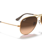 RAY-BAN Aviator Large Metal Mirror Sunglasses (Light Bronze w/Pink Gradient)
