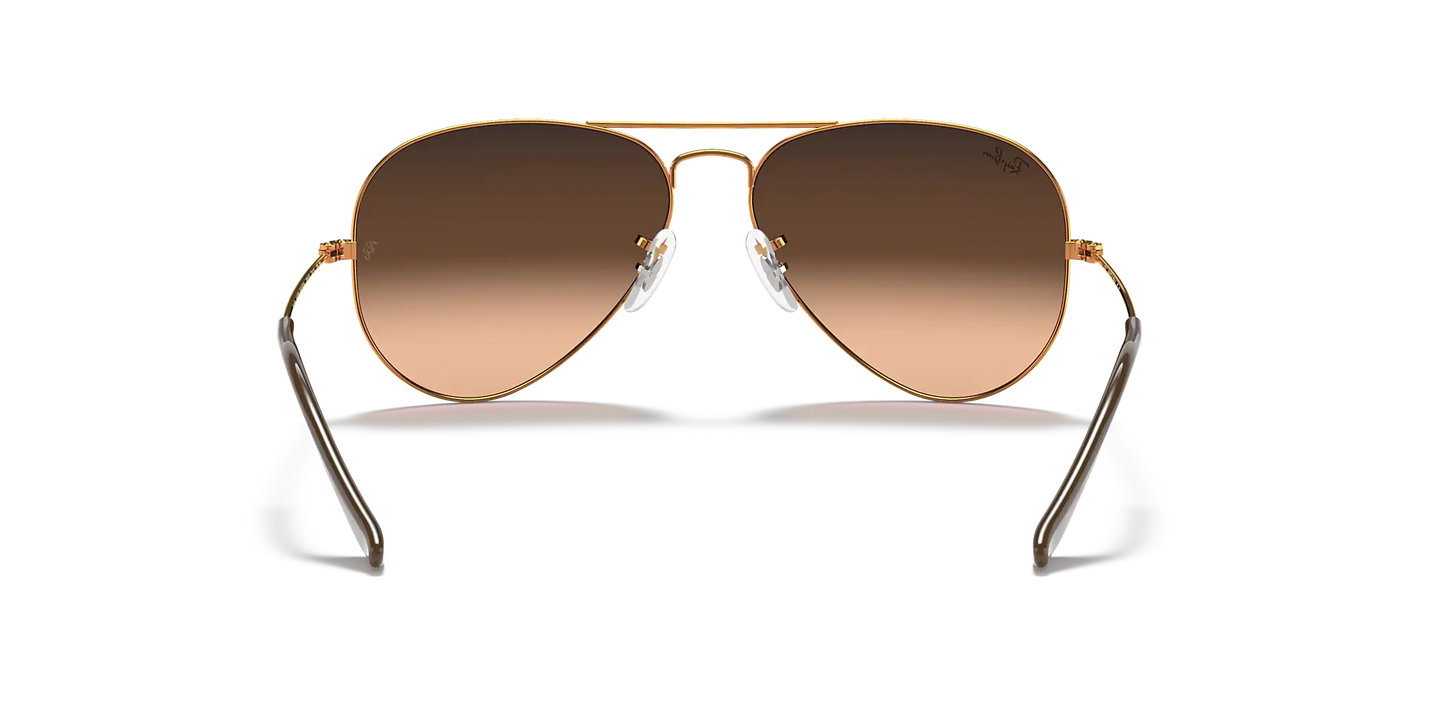 RAY-BAN Aviator Large Metal Mirror Sunglasses (Light Bronze w/Pink Gradient)