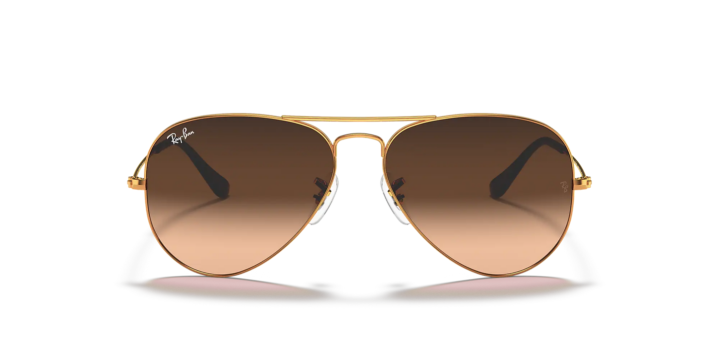 RAY-BAN Aviator Large Metal Mirror Sunglasses (Light Bronze w/Pink Gradient)