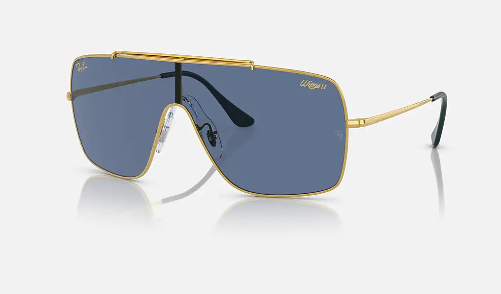 RAY-BAN Wings II Sunglasses (Legend Gold/Dark Blue)