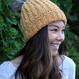 Panache Chenille Cable Fleece Lined Hat (Mustard)