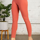 FINAL SALE ~ RAE MODE Full Length Wide Waistband Compression Legging (Rustic Coral)