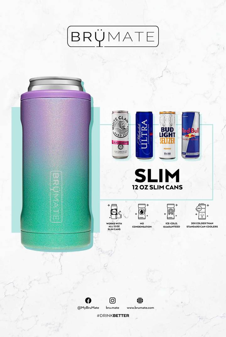 Hopsulator Slim Insulated Can-Cooler, glitter mermaid - The Apple Tree