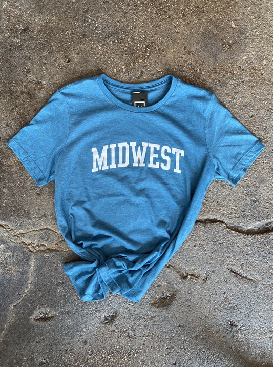 "Midwest" Graphic Tee (Deep Heather Teal)