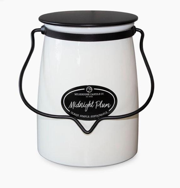 MILKHOUSE  22 Oz. Butter Jar Candle (Midnight Plum) (LOCAL PICKUP ONLY)