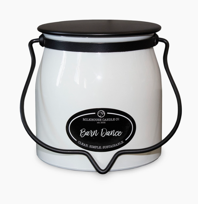 MILKHOUSE  16 Oz. Butter Jar Candle (Barn Dance) (LOCAL PICKUP ONLY)