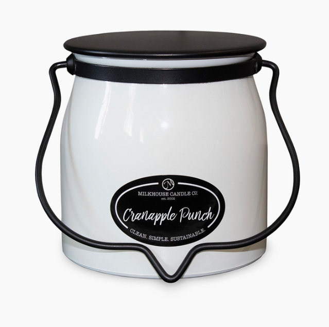 MILKHOUSE  16 Oz. Butter Jar Candle (Cranapple Punch) (LOCAL PICKUP ONLY)